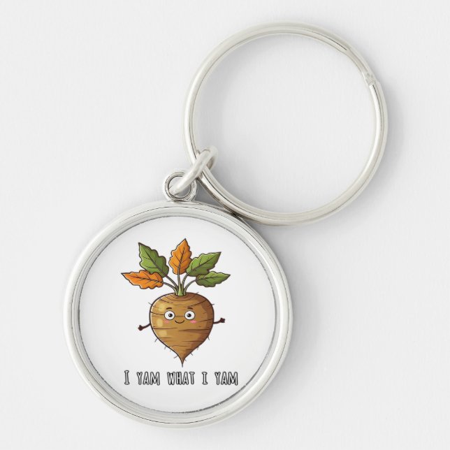 I Yam What I Yam Cute And Cosy Autumn Design Class Key Ring (Front)