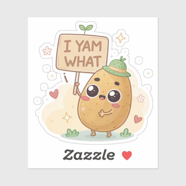 I Yam What I Yam | Cute Punny Potato Character Sti (Sheet)