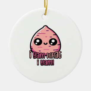 I Yam What I Yam! Cute Yam Pun Classic Ceramic Ornament