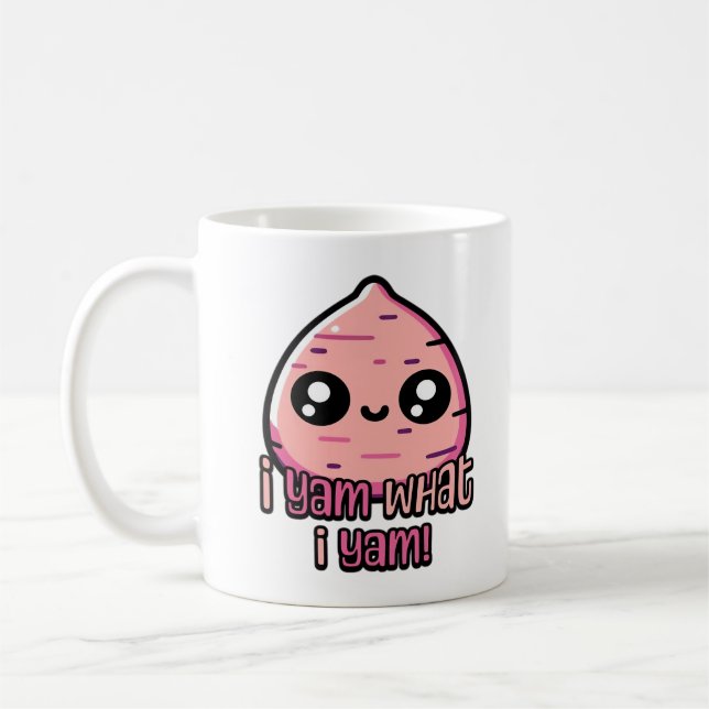 I Yam What I Yam! Cute Yam Pun Classic Coffee Mug (Left)