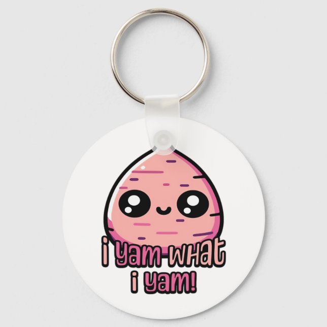 I Yam What I Yam! Cute Yam Pun Classic Key Ring (Front)