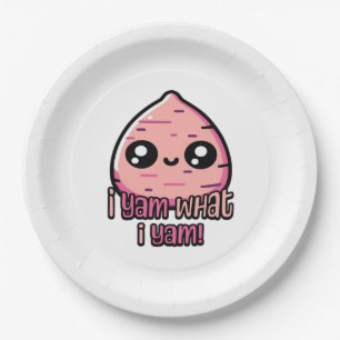 I Yam What I Yam! Cute Yam Pun Classic Paper Plate