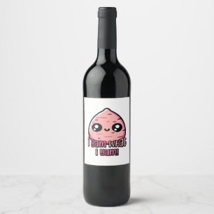 I Yam What I Yam Cute Yam Pun Sweet Mood Wine Label