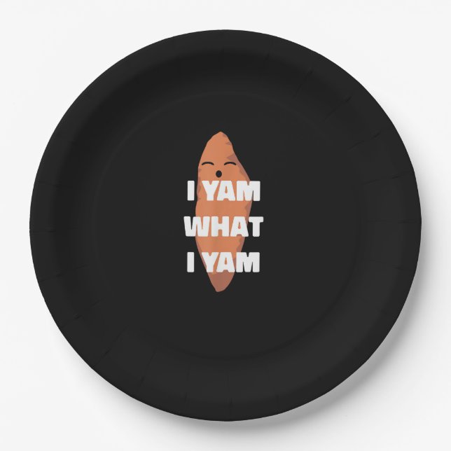 I Yam What I Yam - Dancing Sweet Potato Than Paper Plate (Front)