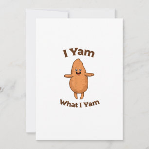 I Yam What I Yam Dancing Sweet Potato Thanksgiving Holiday Card