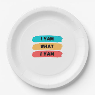 I Yam What I Yam Funny Classic Paper Plate