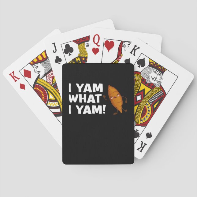 I Yam What I Yam Funny Food Lover Classic Playing Cards (Back)