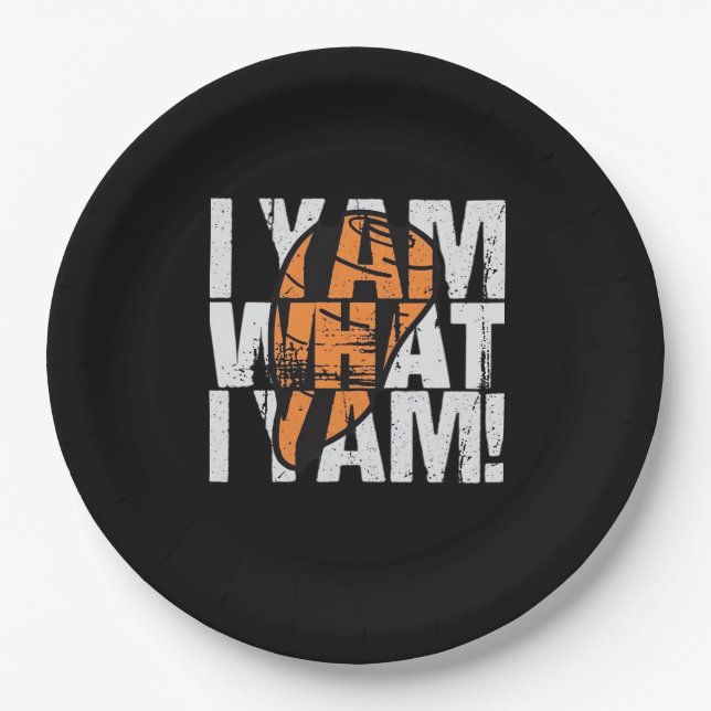 I Yam What I Yam Funny Quote Paper Plate (Front)
