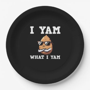 I Yam What I Yam Humourous V-Neck Paper Plate