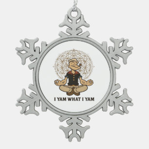 I Yam What I Yam Meme Quote Snowflake Pewter Christmas Ornament