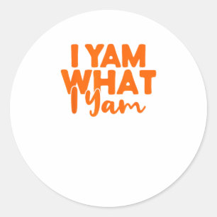 I Yam What I Yam She's My Sweet Potato Thanksgivin Classic Round Sticker
