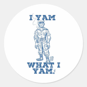 I Yam What I Yam. Sketch Design Classic Round Sticker