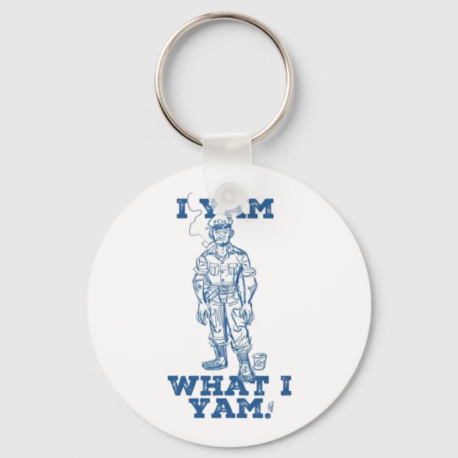 I Yam What I Yam. Sketch Design Key Ring (Front)