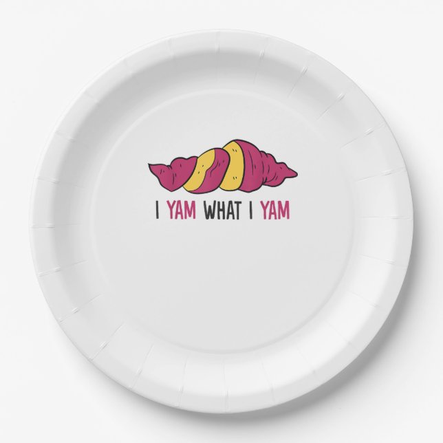 I Yam What I Yam Sweet Potato Paper Plate (Front)