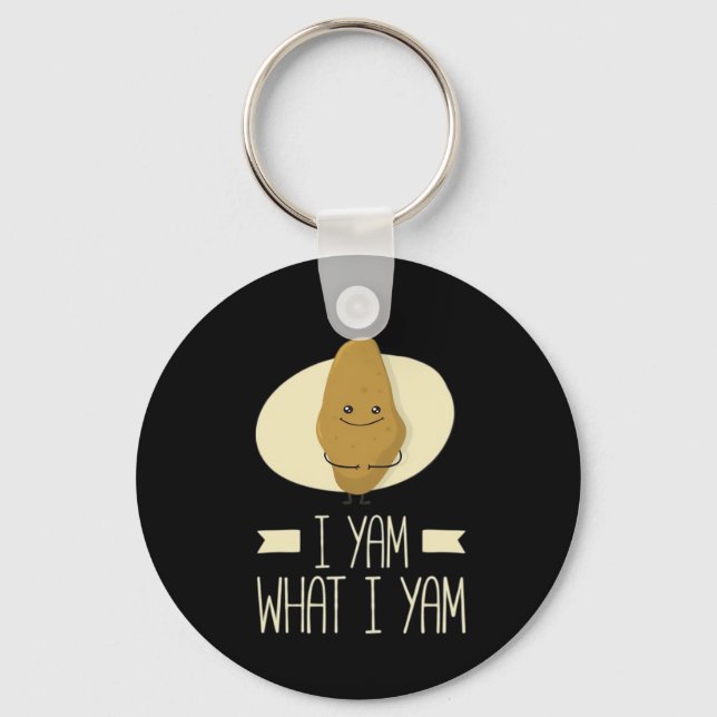 I Yam What I Yam - Sweet Potato Thanksgiving Key Ring (Front)