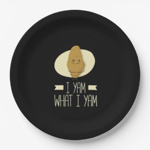 I Yam What I Yam - Sweet Potato Thanksgiving Paper Plate