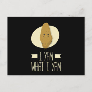 I Yam What I Yam Sweet Potato Thanksgiving Postcard