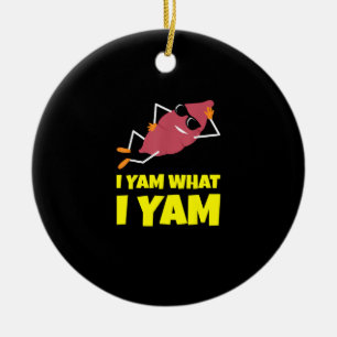 I Yam What I Yam Sweet Potato Thanksgiving Sloth D Ceramic Ornament