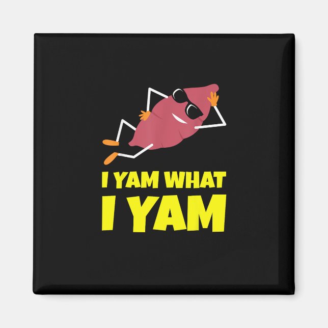 I Yam What I Yam Sweet Potato Thanksgiving Sloth D Magnet (Front)