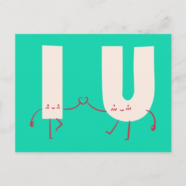 I & You = Love Postcard (Front)