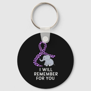 I You Will Remember Elephant Hearts Purple Key Ring