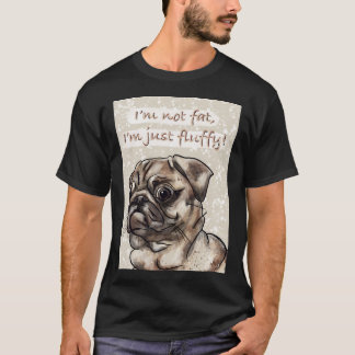 I’m not fat I’m just fluffy funny pug dog hand T-Shirt