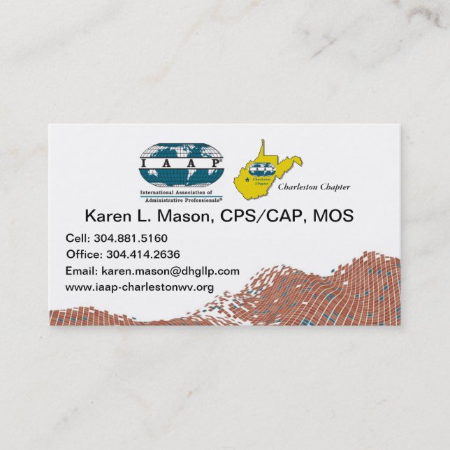 IAAP WV Chapter Business Cards (Front)