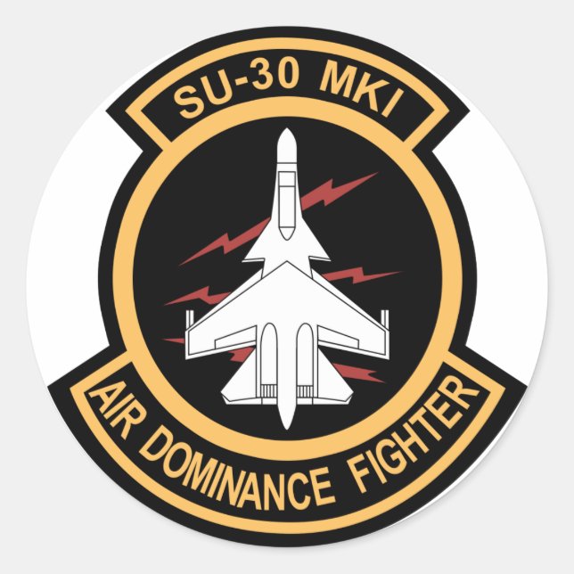 IAF Su-30MKI patch Classic Round Sticker (Front)