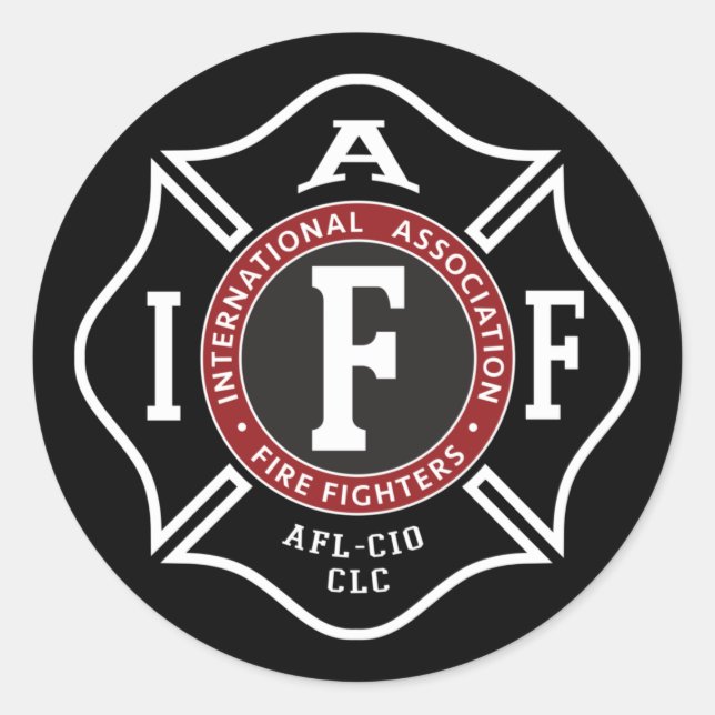 IAFF Maltese Round Sticker (Front)