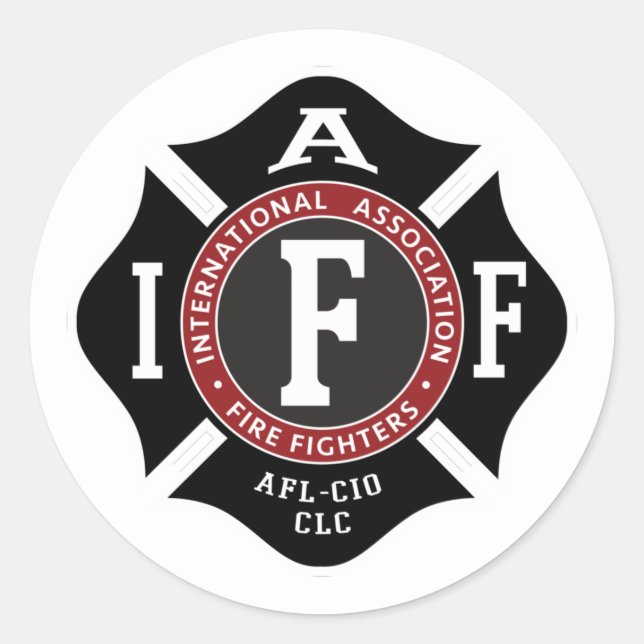 IAFF Maltese Round Sticker (Front)