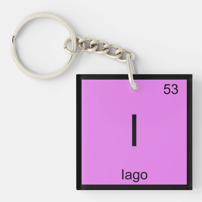 Iago Name Chemistry Element Periodic Table Key Ring (Front)