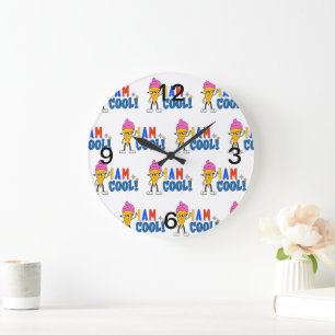 Iam cool ice cream large clock