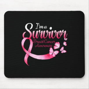 I'am Survivor Breast Cancer Awareness With Pink Ri Mouse Pad