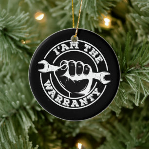 I'am The Warranty Grandpa Mechanic Engineer Father Ceramic Ornament
