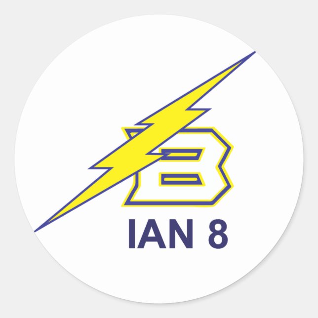 IAN 8 CLASSIC ROUND STICKER (Front)