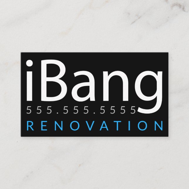 iBang. Construction Roofing Renovation Business Business Card (Front)