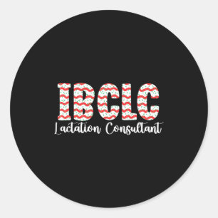 Ibclc Christmas Lactation Consultant Breastfeeding Classic Round Sticker