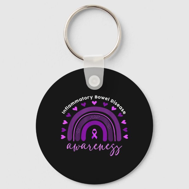 Ibd Warrior - Inflammatory Bowel Disease Awareness Key Ring (Front)