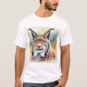 Iberian Lynx 200824AREF116 - Watercolor T-Shirt