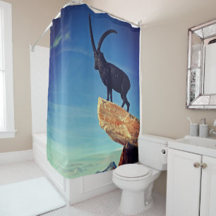 Ibex Statue Shower Curtain