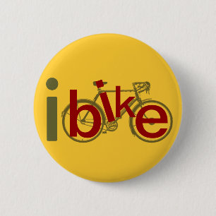 ibike / love cycling 6 cm round badge