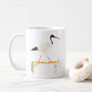 Ibis Illustration & Thoth Hieroglyphic Coffee Mug