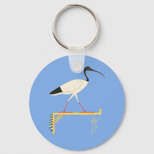 Ibis Illustration & Thoth Hieroglyphic Key Ring