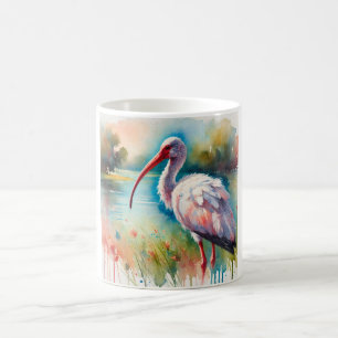 Ibis in the Sunlight 130924AREF116 - Watercolor Coffee Mug