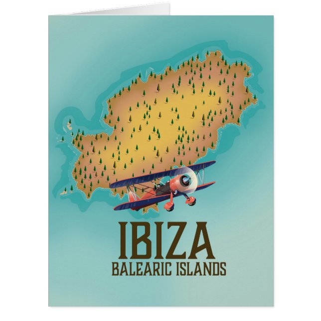 Ibiza Balearic islands map poster (Front)