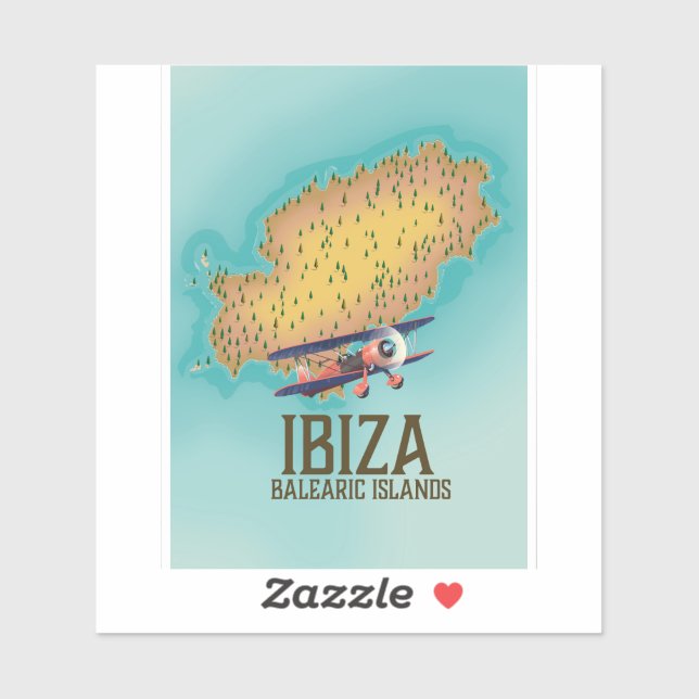 Ibiza Balearic islands map poster (Sheet)