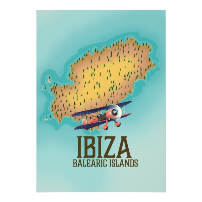Ibiza Balearic islands map poster (Front)