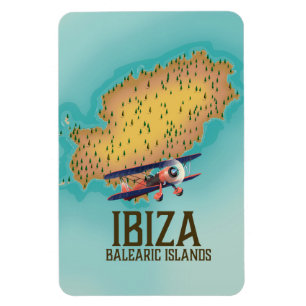 Ibiza Balearic islands map poster Magnet
