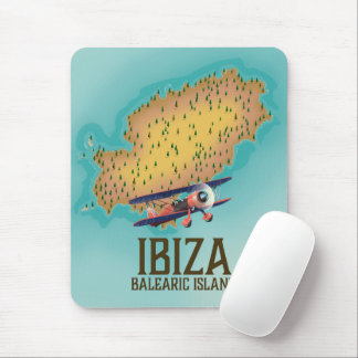 Ibiza Balearic islands map poster Mouse Pad