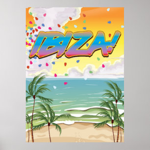 Ibiza beach Party travel poster